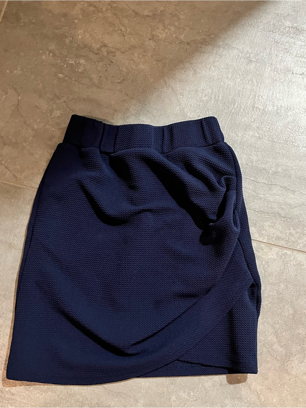 SHEIN Navy Textured Wrap-Front Mini Skirt